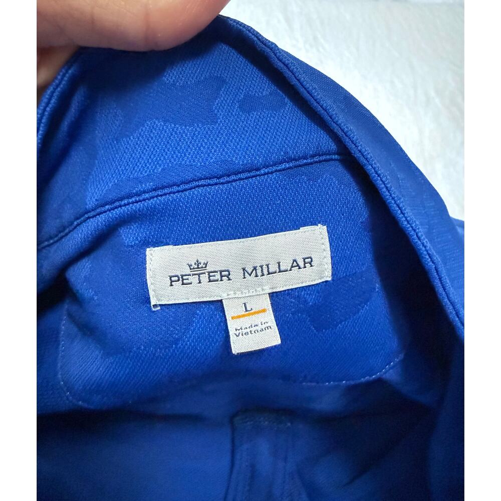 PETER MILLAR | Men’s L | Blue Perth Camo Crown Sport 1/4 Zip | Tuckaway Club EUC - Picture 7 of 10
